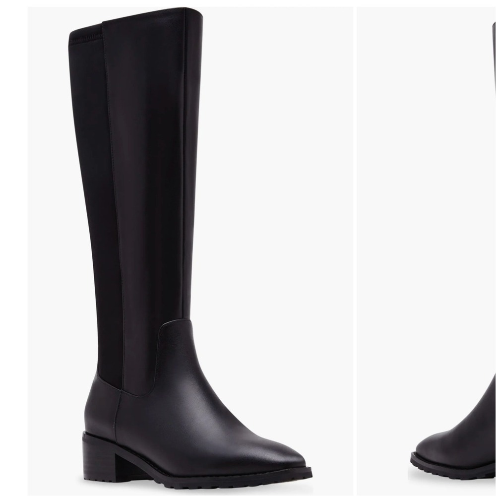 Blondo Size 7 WC Wide Calf Knee Boot Black Leather Waterproof Lug NEW Sandy $230